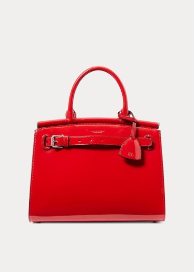 Bolsos De Mano Ralph Lauren Mujer Rojos Oscuro - Patent Medium RL50 - LUSVW5186